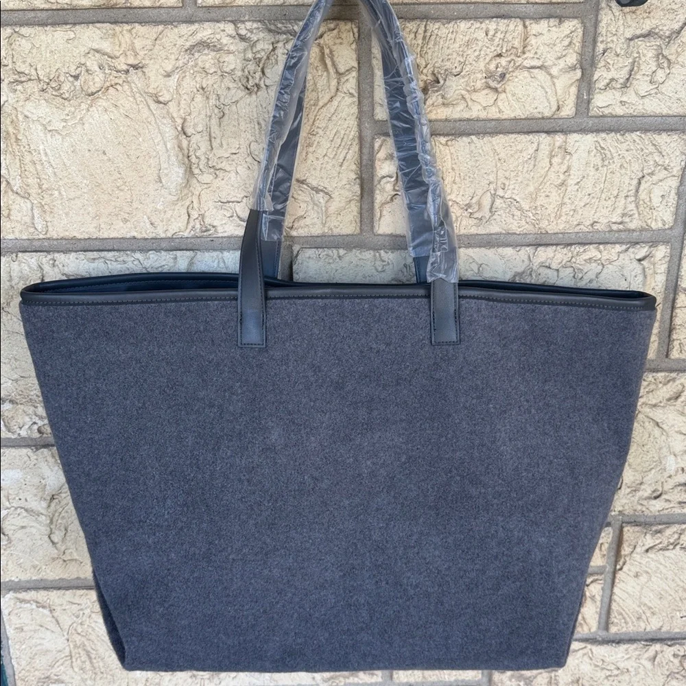 Max Mara MaxMara Designer Charcoal Felt Large Bag Tote Travel New Patella MM NWT